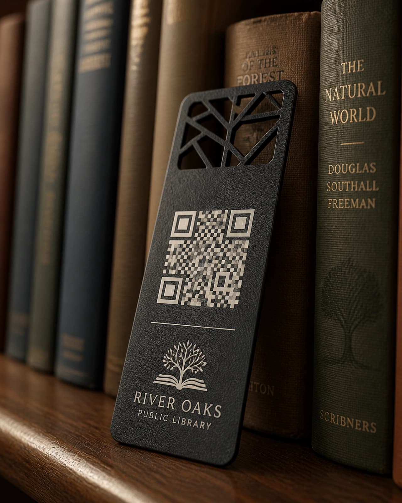 Library QR code bookmark